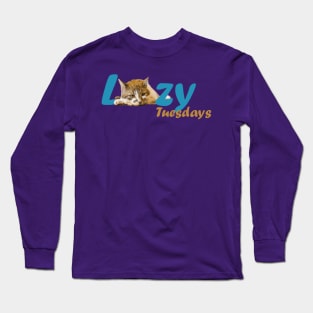 Lazy Cat Tuesdays Long Sleeve T-Shirt